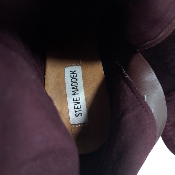 Steve Madden Women's Jaque Burgundy Velvet Ankle Boots 9M - Picture 9 of 15